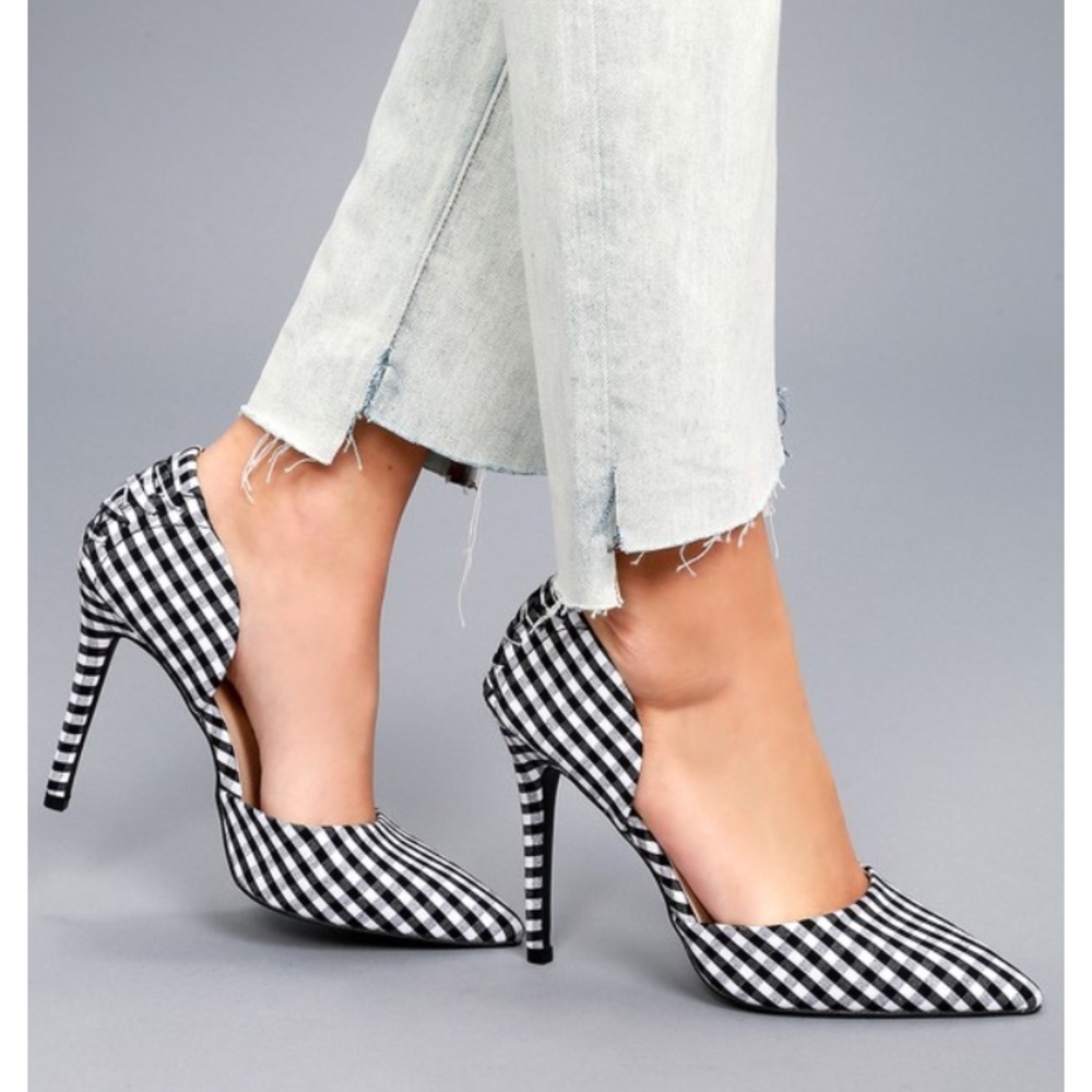 Quipid Printed Gingham Pumps size 8